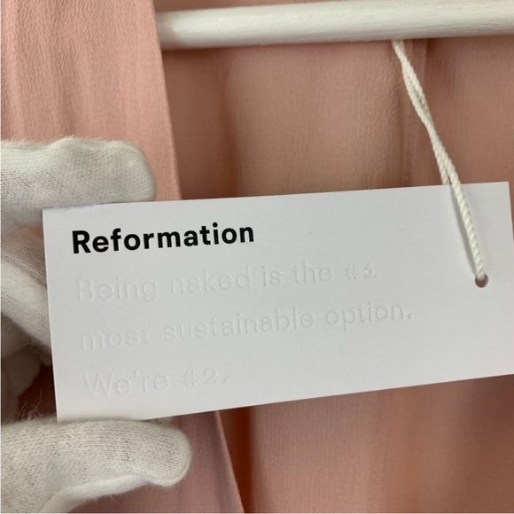 Reformation Winslow Dress Color: Blush - Picture 4 of 12